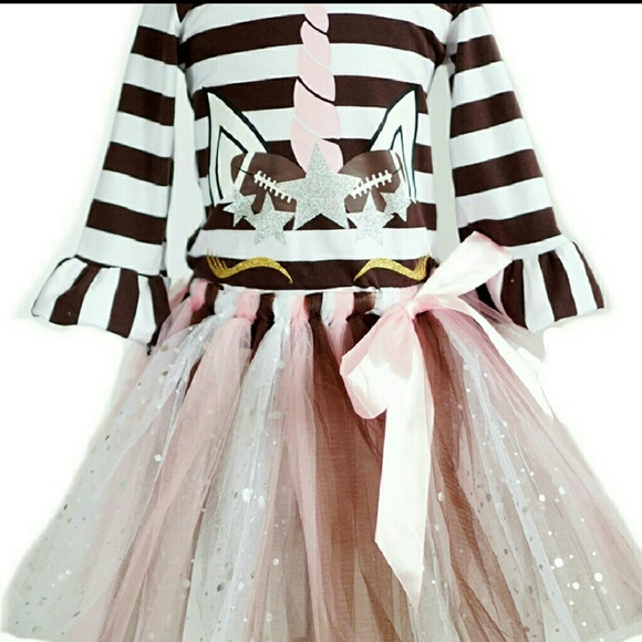 🏈 🦄 Unicorn football printed striped tutu 🦄🏈 - Picture 2 of 8